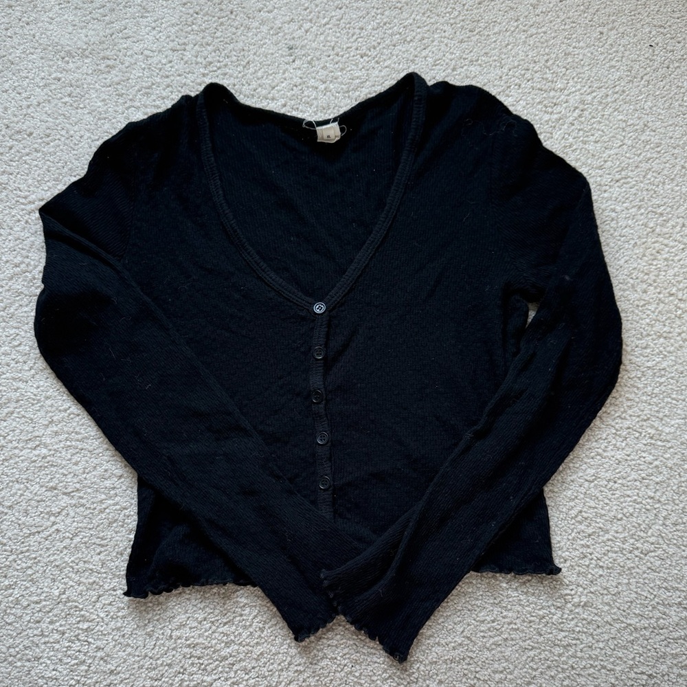Black Button up Cardigan